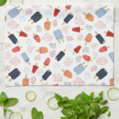 Linge De Cuisine Popsicules patriotiques dans les zones rouge, blan (Plié)