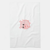 Linge De Cuisine Porc heureux de bande dessinée (Vertical)