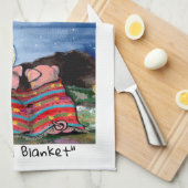 Linge De Cuisine Porcs dans une couverture Romantique Lune de nuit  (Quart Plié)