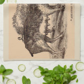 Linge De Cuisine Porcs posters de animaux de ferme du 19e siècle (Plié)