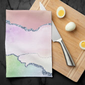 Linge De Cuisine Porte de pêche | Pretty Soft Pastel Aquarelle Ombr