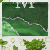 Linge De Cuisine Porte en marbre vert et argent (Plié)