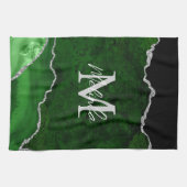 Linge De Cuisine Porte en marbre vert et argent (Horizontal)