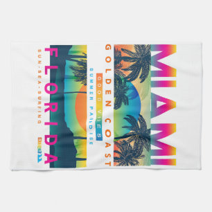 Linge De Cuisine Portez des t-shirts Miami Florida Miami Colorful S