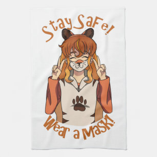 Linge De Cuisine Portez un Masque !