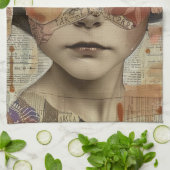 Linge De Cuisine Portrait d'art en collage multimédia (10) (Plié)