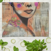 Linge De Cuisine Portrait d'art en collage multimédia (5) (Plié)