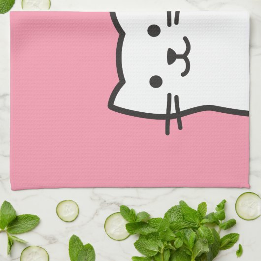 Linge De Cuisine Portrait de chat amusant (Plié)