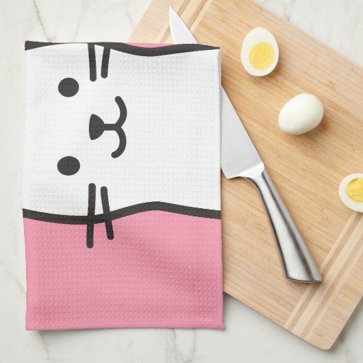 Linge De Cuisine Portrait de chat amusant (Quart Plié)