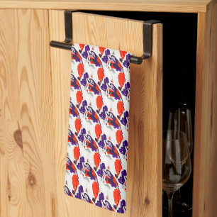 Linge De Cuisine Portrait de chat - Art Graphique Gras Orange et Vi
