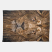 Linge De Cuisine Portrait de lion géométrique (Horizontal)
