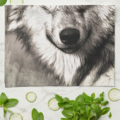 Linge De Cuisine Portrait de loup (Plié)