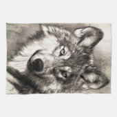 Linge De Cuisine Portrait de loup (Horizontal)