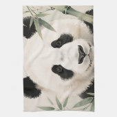 Linge De Cuisine Portrait de Panda Géant en Bambou (Vertical)