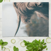 Linge De Cuisine Portrait de vache Highland (Plié)