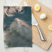 Linge De Cuisine Portrait de vache Highland (Quart Plié)