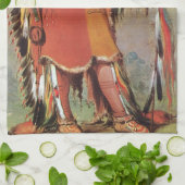 Linge De Cuisine Portrait du chef indien Mato-Tope par George Catli (Plié)