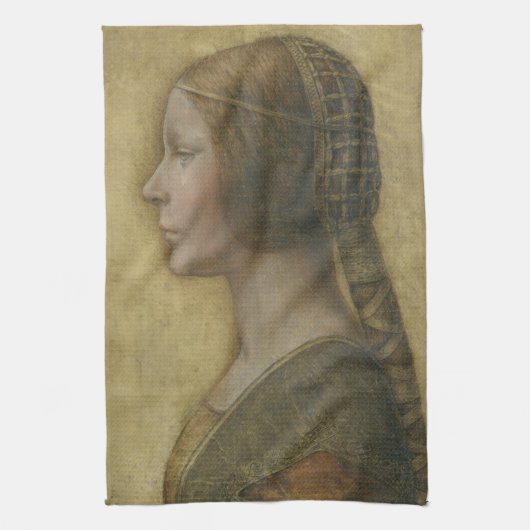 Linge De Cuisine Portrait d'une jeune fiancée par Leonardo da Vinci (Vertical)