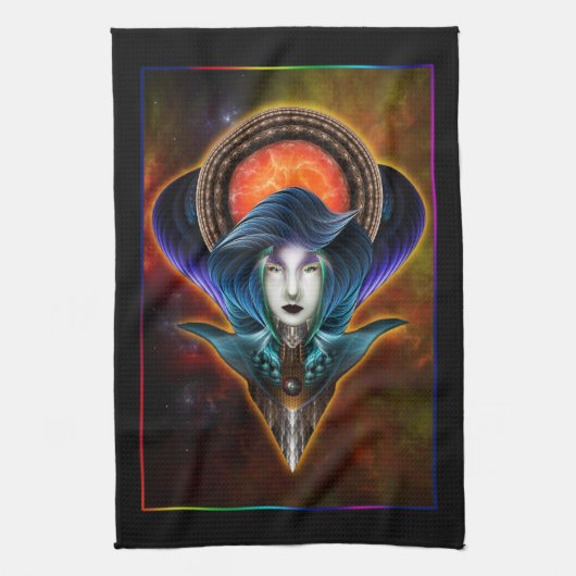 Linge De Cuisine Portrait Trilia Red Nebula (Vertical)