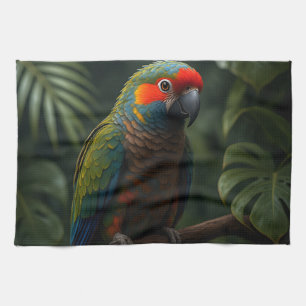 Linge De Cuisine Portrait vibrant de perroquet tropical de jungle