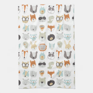 Linge De Cuisine Portraits animaux mignons amicaux des visages