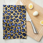 Linge De Cuisine Ports Leopard Gold & Royal Blue Glam Imprimer (Quart Plié)
