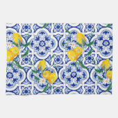 Linge De Cuisine Portuguese tiles,lemons,fruits,summer art  (Horizontal)