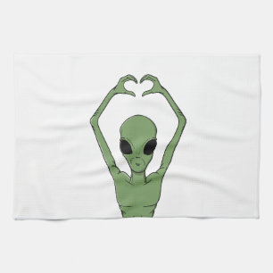 Linge De Cuisine Pose de cœur extraterrestre