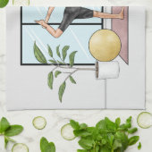 Linge De Cuisine Pose du danseur Yoga Natarajasana Nom personnalisé (Plié)