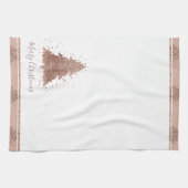 Linge De Cuisine Posh Joyeux Noël | Glam Rose Gold Blush Tree (Horizontal)