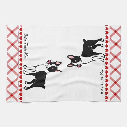 Linge De Cuisine Position de Boston Terrier (Horizontal)