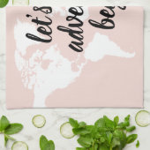 Linge De Cuisine Positive rose Commençons l'aventure Carte du Monde (Plié)