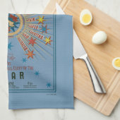 Linge De Cuisine Poster bleu de la Coupe du Monde QUIDDITCH™ (Quart Plié)