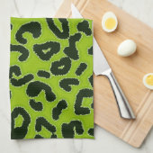 Linge De Cuisine Poster de animal Apple Green Leopard (Quart Plié)