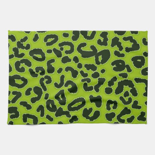 Linge De Cuisine Poster de animal Apple Green Leopard (Horizontal)