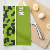Linge De Cuisine Poster de animal Apple Green Leopard ; Personnalis (Quart Plié)