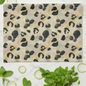 Linge De Cuisine Poster de animal Cheetah Noir, Or (Plié)