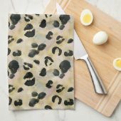 Linge De Cuisine Poster de animal Cheetah Noir, Or (Quart Plié)
