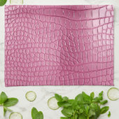 Linge De Cuisine Poster de animal d'alligator rose Faux (Plié)