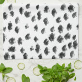 Linge De Cuisine poster de animal dalmate noir et blanc points (Plié)