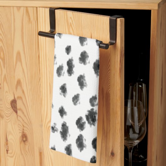 Linge De Cuisine poster de animal dalmate noir et blanc points (Pliage en tiers)