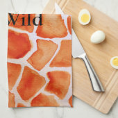 Linge De Cuisine Poster de animal de la Giraffe orange (Quart Plié)