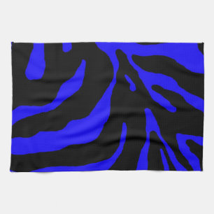 Linge De Cuisine Poster de animal en bande bleu Zebra
