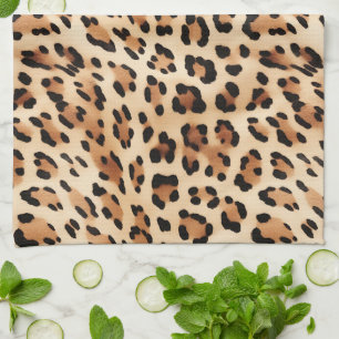 Linge De Cuisine Poster de animal Leopard de crème