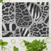 Linge De Cuisine Poster de animal - Leopard et Zebra - argent (Plié)