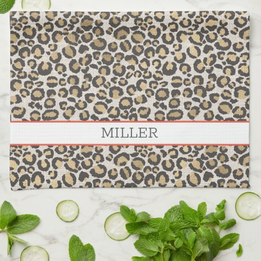 Linge De Cuisine Poster de animal Leopard Nom Chic Home Décor (Plié)