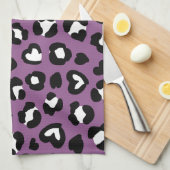 Linge De Cuisine Poster de animal, Léopard Violet, Spots De Cheetah (Quart Plié)