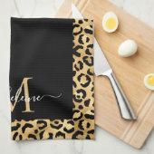 Linge De Cuisine Poster de animal Monogram Black Gold tendance (Quart Plié)