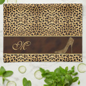 Linge De Cuisine Poster de animal Monogramme Cheetah (Plié)