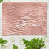 Linge De Cuisine Poster de animal rose Gold Zebra (Plié)